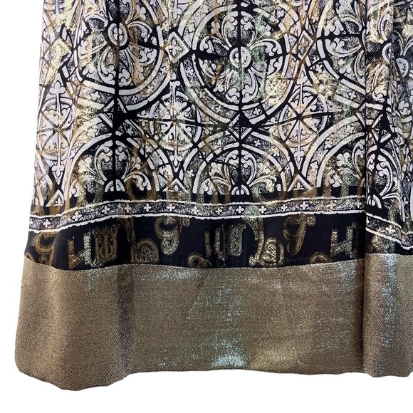 NICOLE MILLER Collection Silk and Lurex Metallic A Line Dress Size 4 - Picture 11 of 16